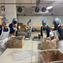 Team working in warehouse