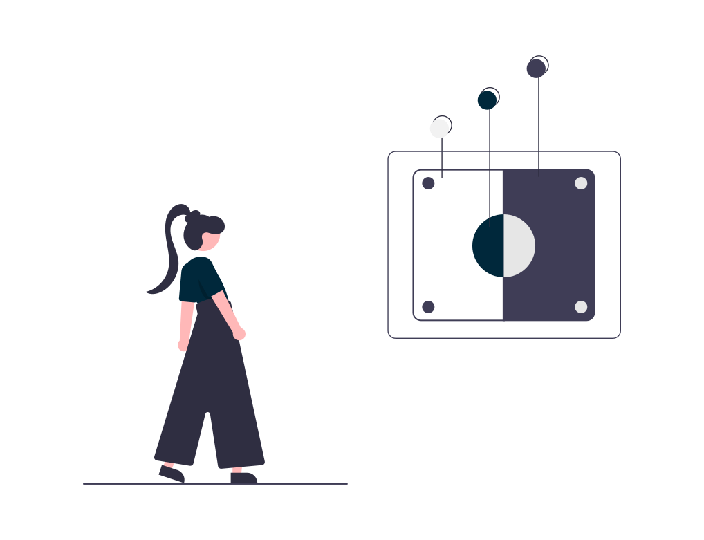 Illustration of a designer that a design recruitment agency helps you hire.