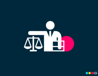 Graphic of a man holding a scale of justice