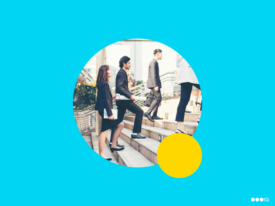 Image of a group of workers returning to work.