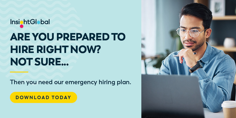 Are your prepared to hire right now? Not sure... then you need our emergency hiring plan. Download today