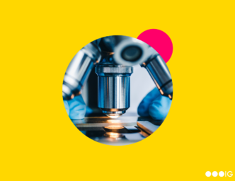 Image of microscope zoomed in with yellow background Hiring a Clinical Research Coordinator