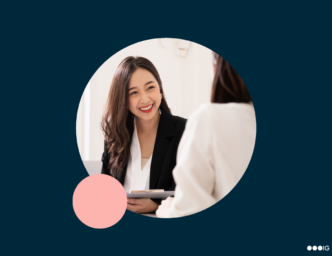 An image of a woman interviewing another woman in an office, a critical part of building teams with local talent