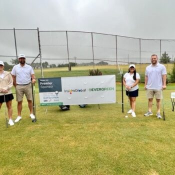 Shelby King, Jackie Rocha, Zach McKay, Jordan Holley of Insight Global and Evergreen at the 2023 Tee It Up for United Way Golf Scramble