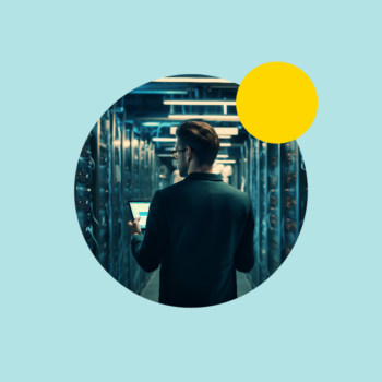 Image of a data center technician