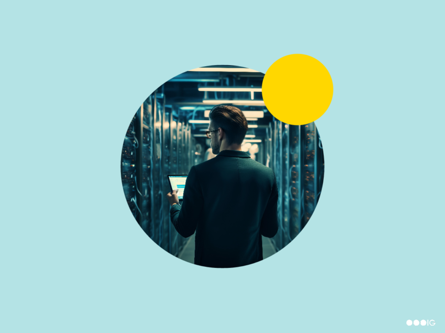 Image of a data center technician