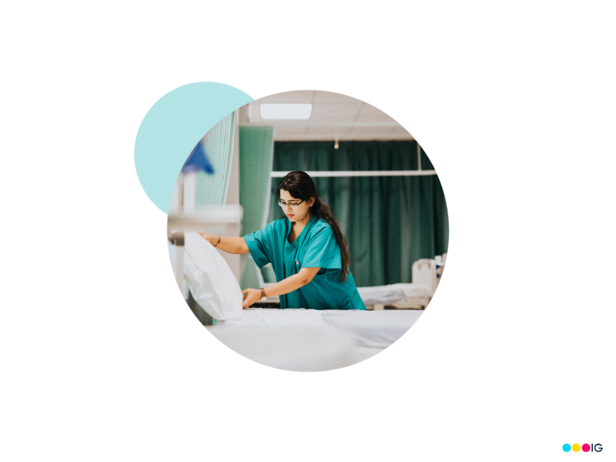 Image of a travel nurse working