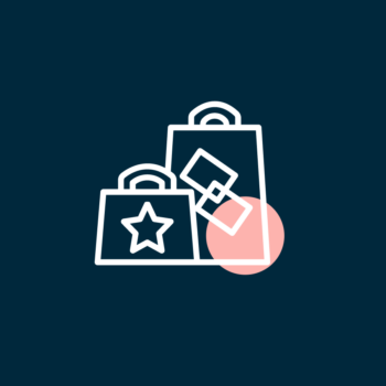 icon of shopping bags which are used in retail.