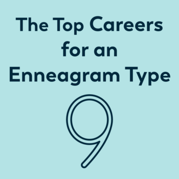Texts on light blue blackground says "The Top Careers for an Enneagram Type" above an image of the number nine.